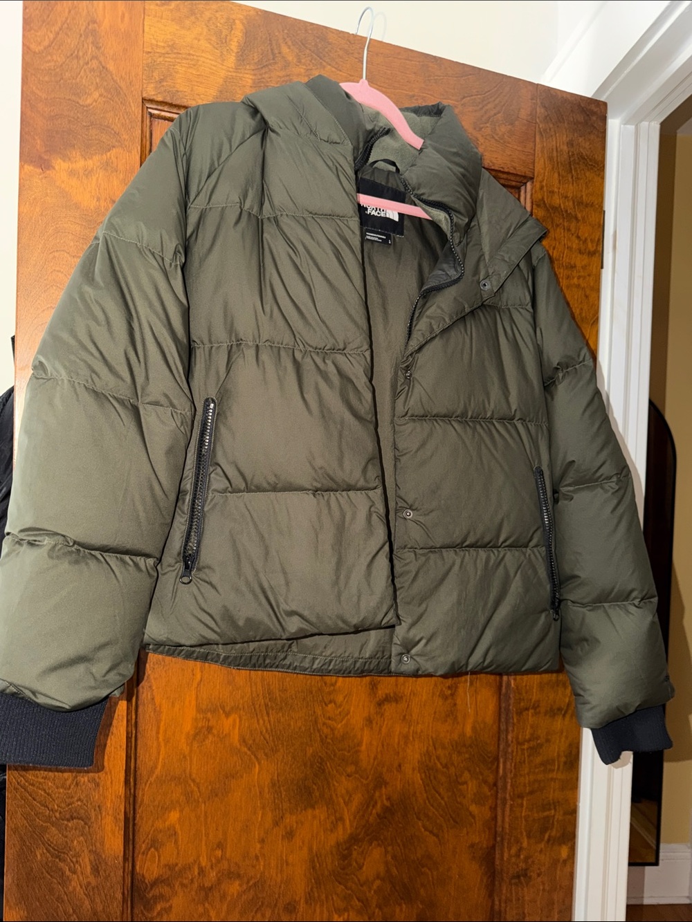 Women’s Olive Green Puffer Jacket with hood